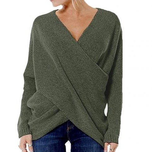 Maglione donna Ilaria, incrociato sul davanti, morbido e comodo per outfit moderni e raffinati