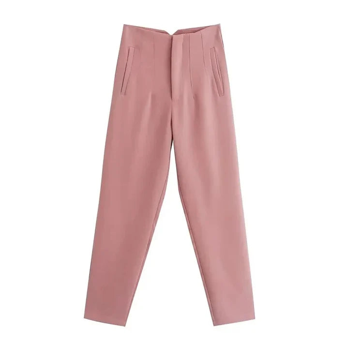 Pantaloni a vita alta con taglio moderno ed elegante